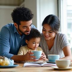 행복하게 소통하는 가족의 모습